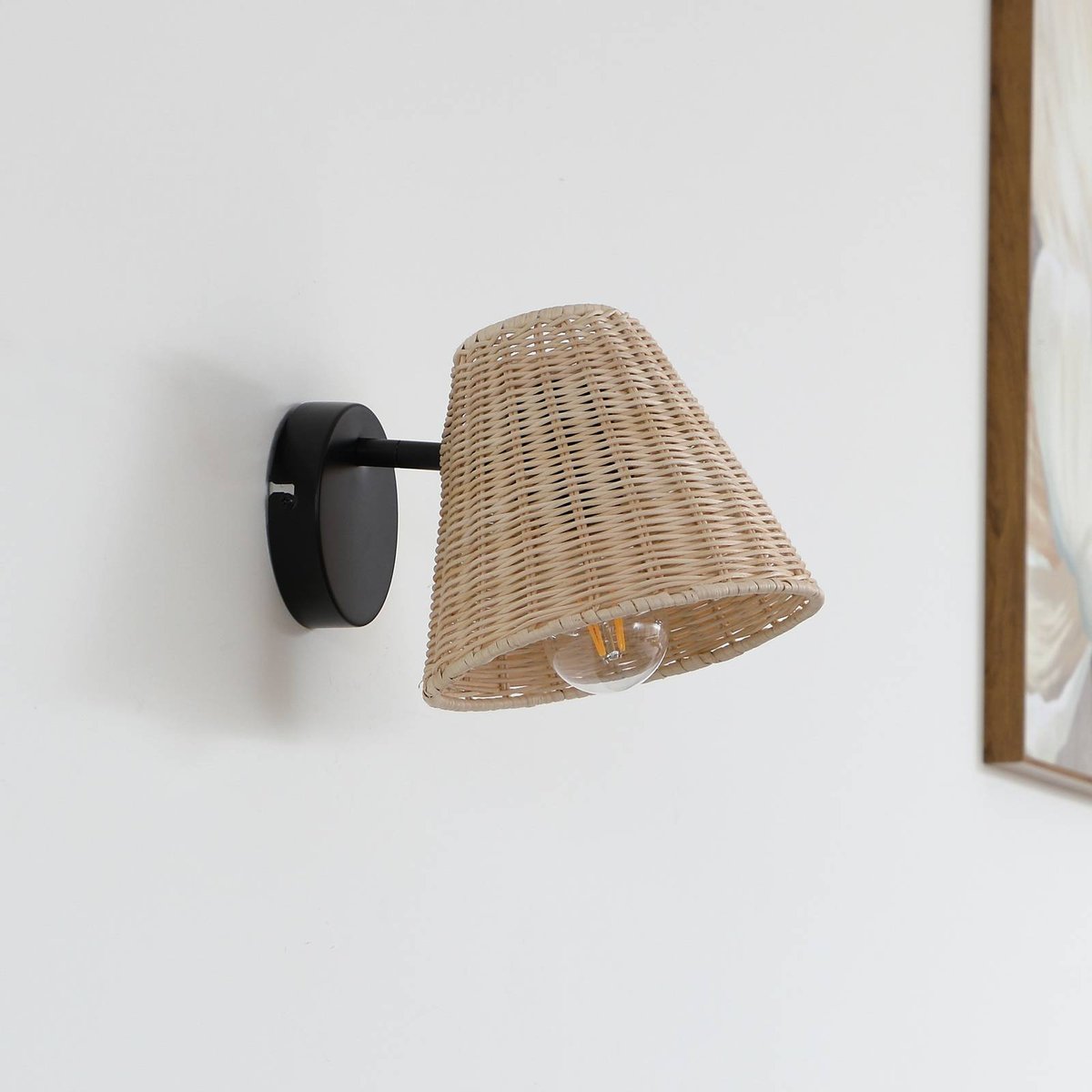 Applique en bois traditionnelle, Zyralia bois clair, noir, LINDBY