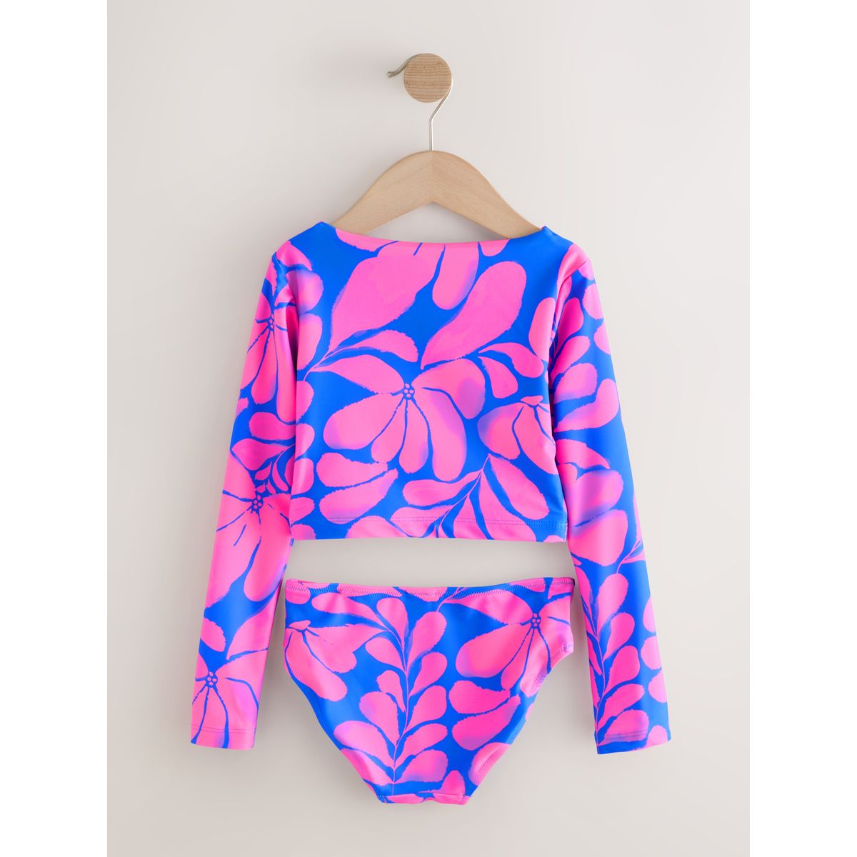 Bikini à manches longues imprimé floral bleu/rose, NEXT