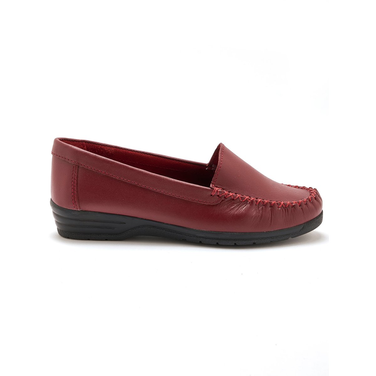 Mocassins plateau lisse bordeaux, PEDICONFORT