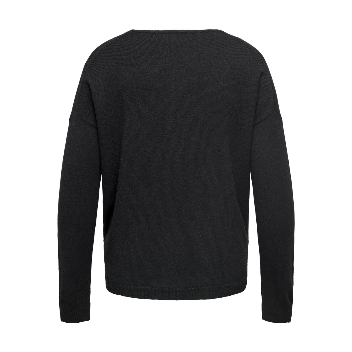 Pull maille mousseuse, col V black 1, ONLY CARMAKOMA