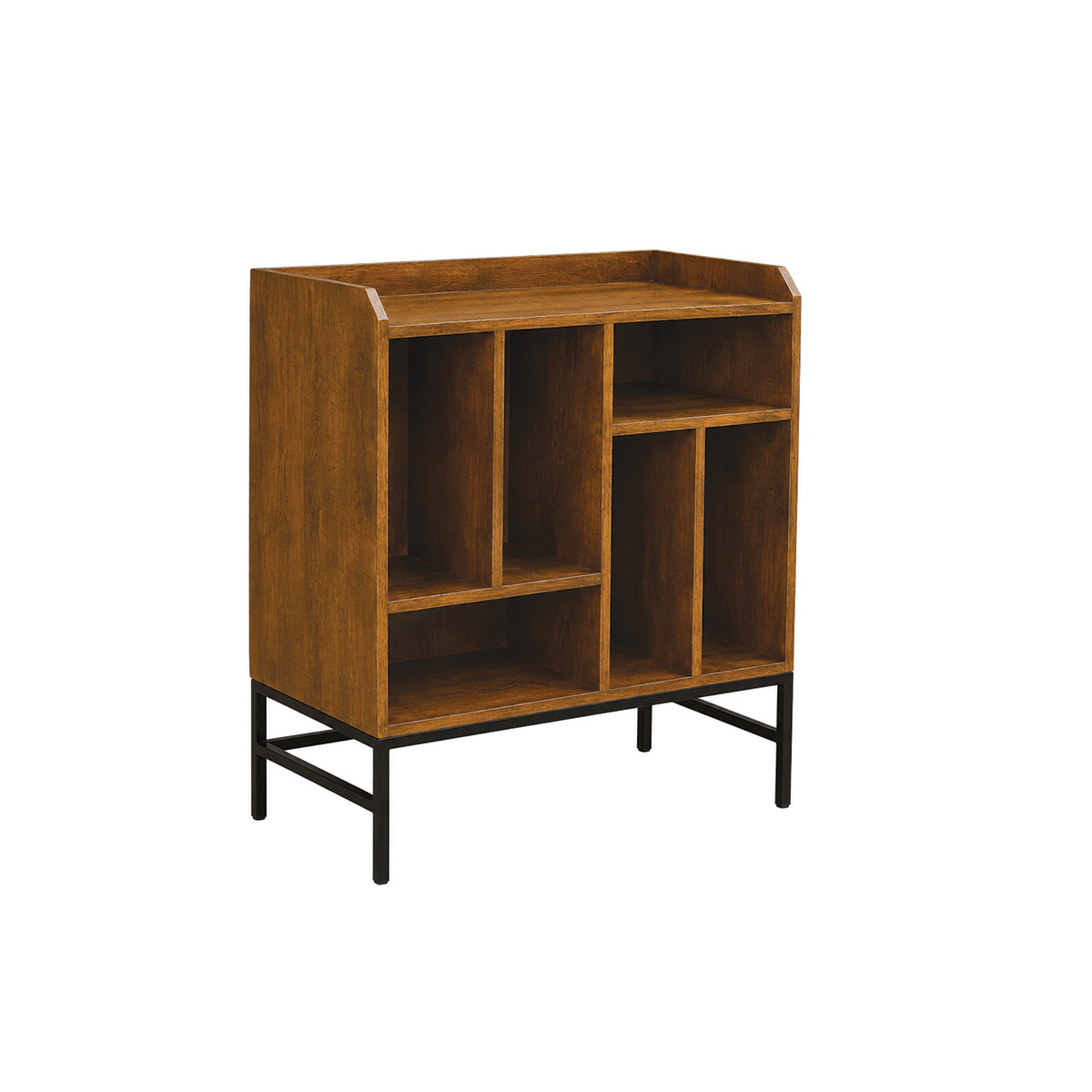 Buffet de rangement vinyles en bois massif et métal noir L76 cm BLUES couleur unique, MILIBOO