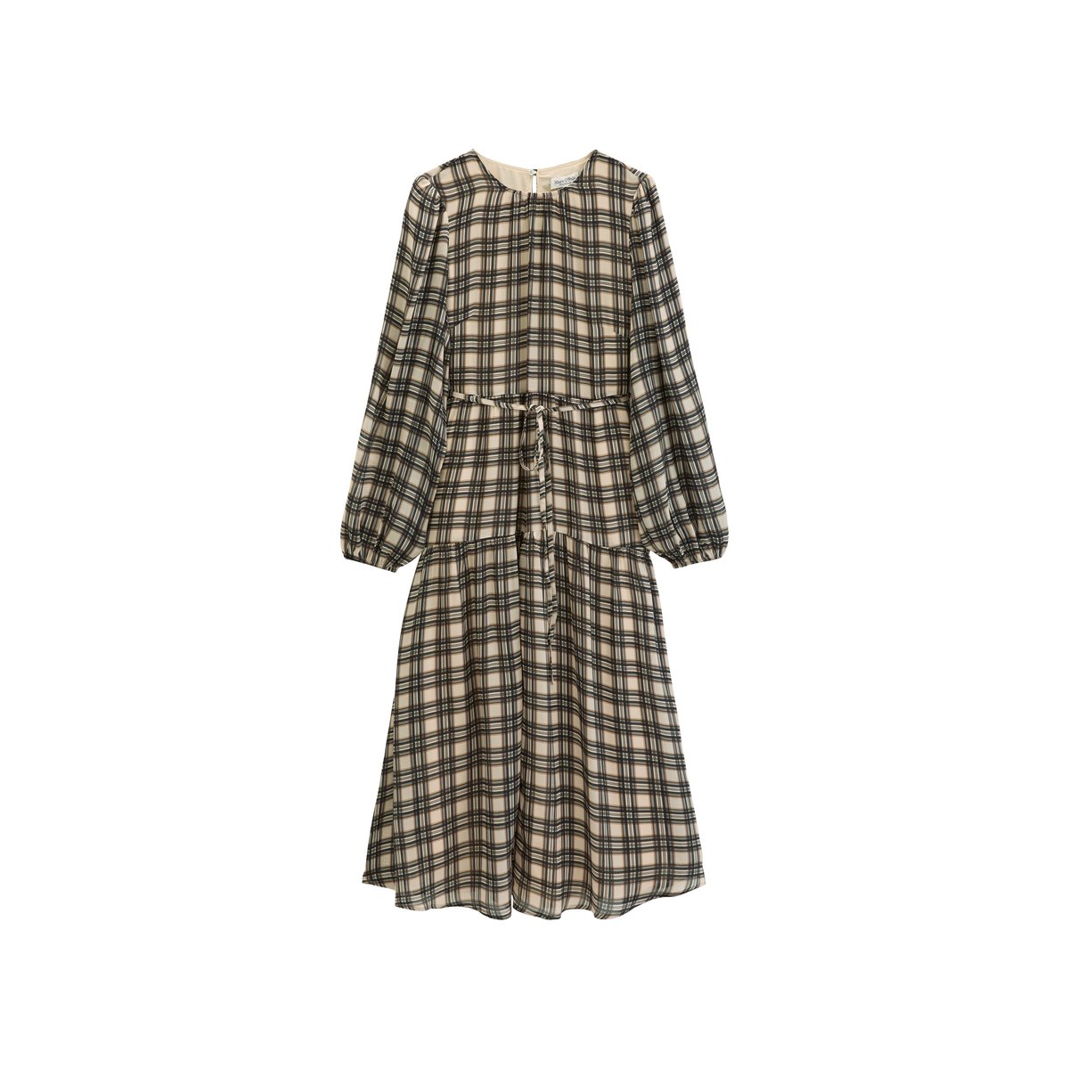 Robe imprimée coupe classique en crêpe de viscose fluide blanc, MARC O'POLO