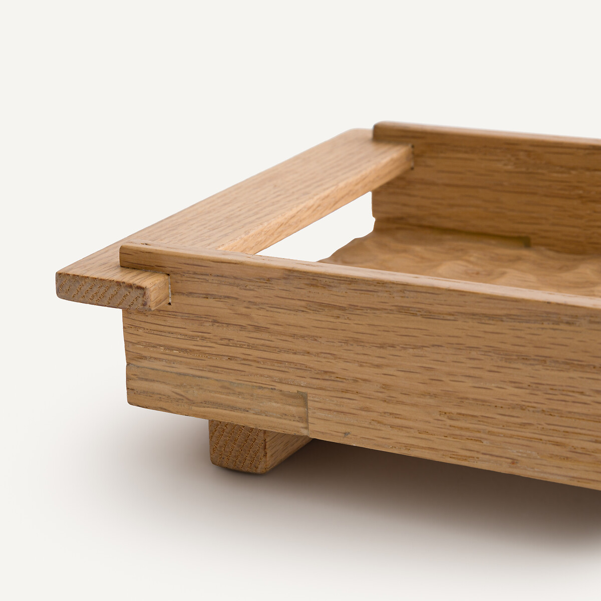 Plateau rectangulaire en chêne massif gougé, profondeur 18 cm, AZAEL chêne naturel, AM.PM
