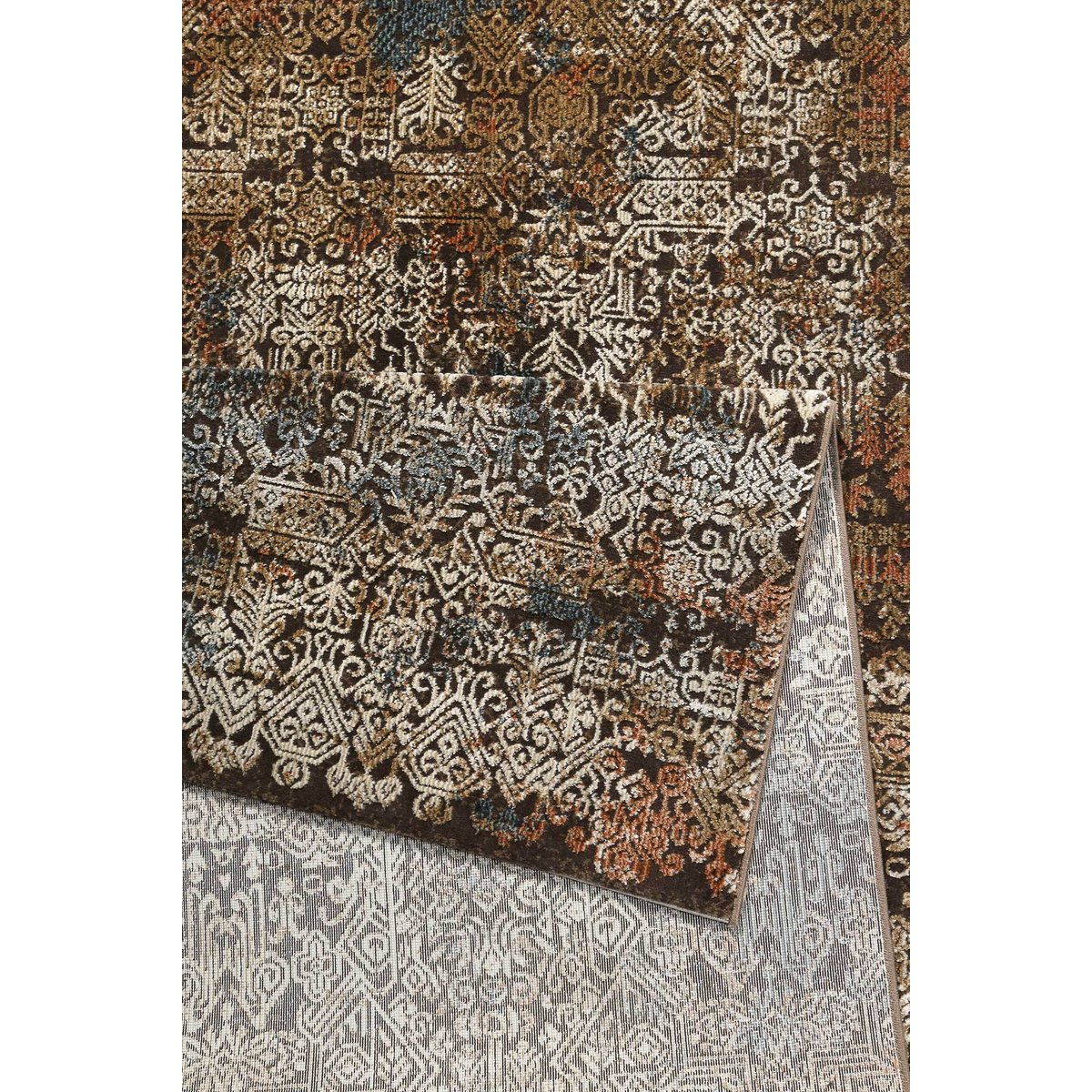 Tapis tissé baroque avec relief pour salon ,  BEL ETAGE marron, WECON HOME
