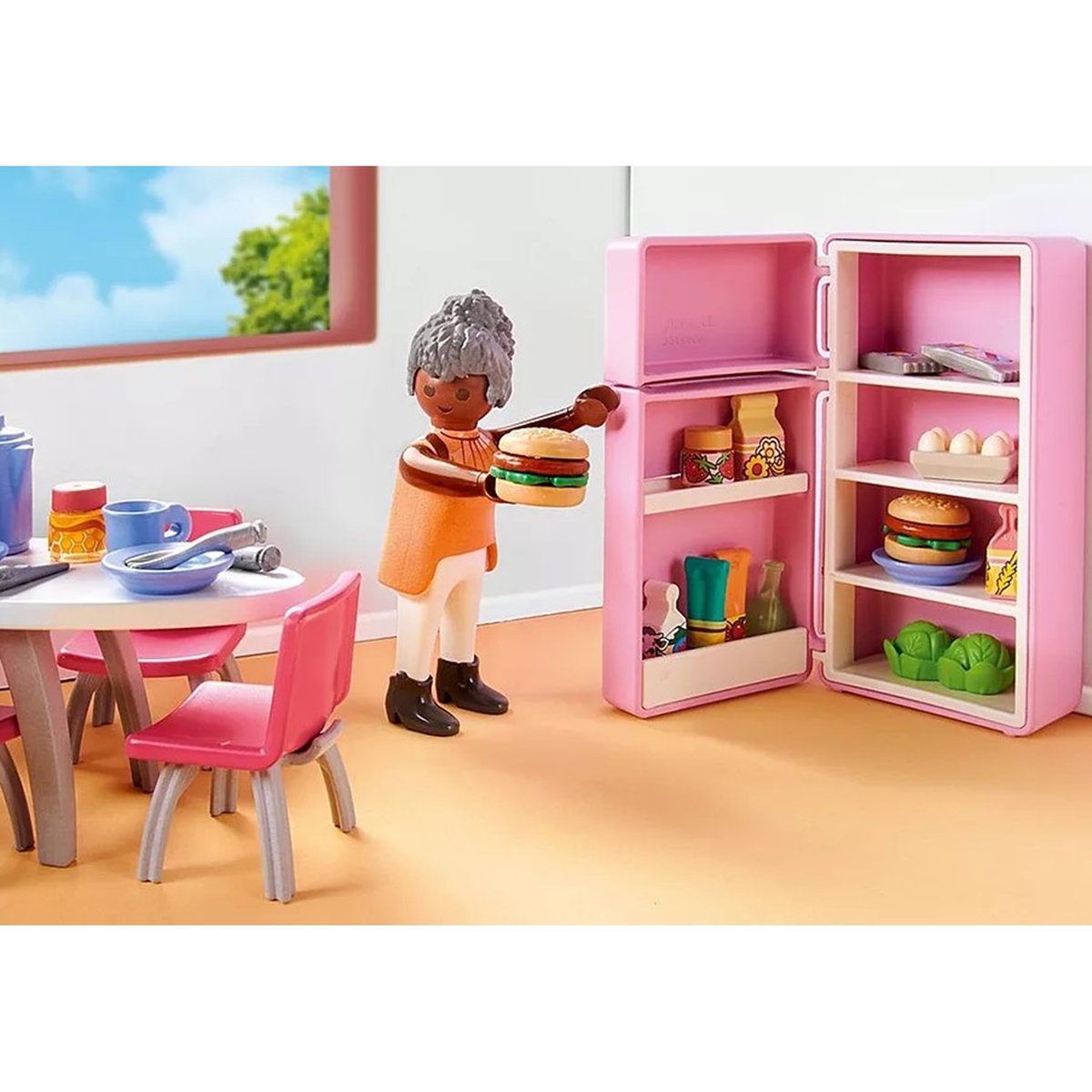 Cuisine avec ilôt central multicolore, PLAYMOBIL