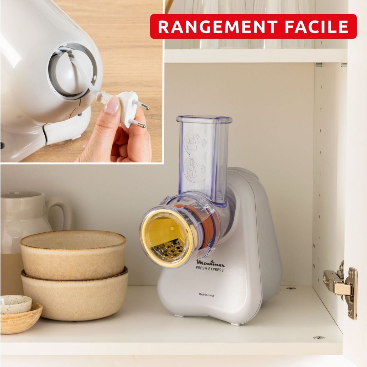 Rapeur trancheur électrique Fresh Express DK853BE0 couleur unique, MOULINEX