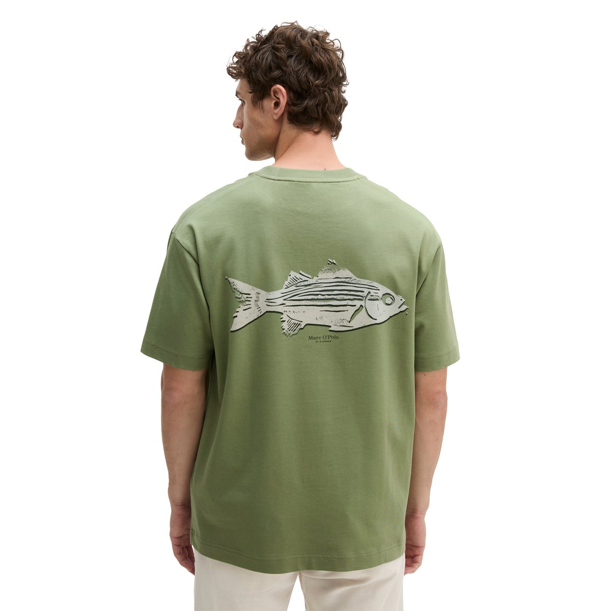 T-shirt loose avec imprimé dos de poisson vert, MARC O'POLO