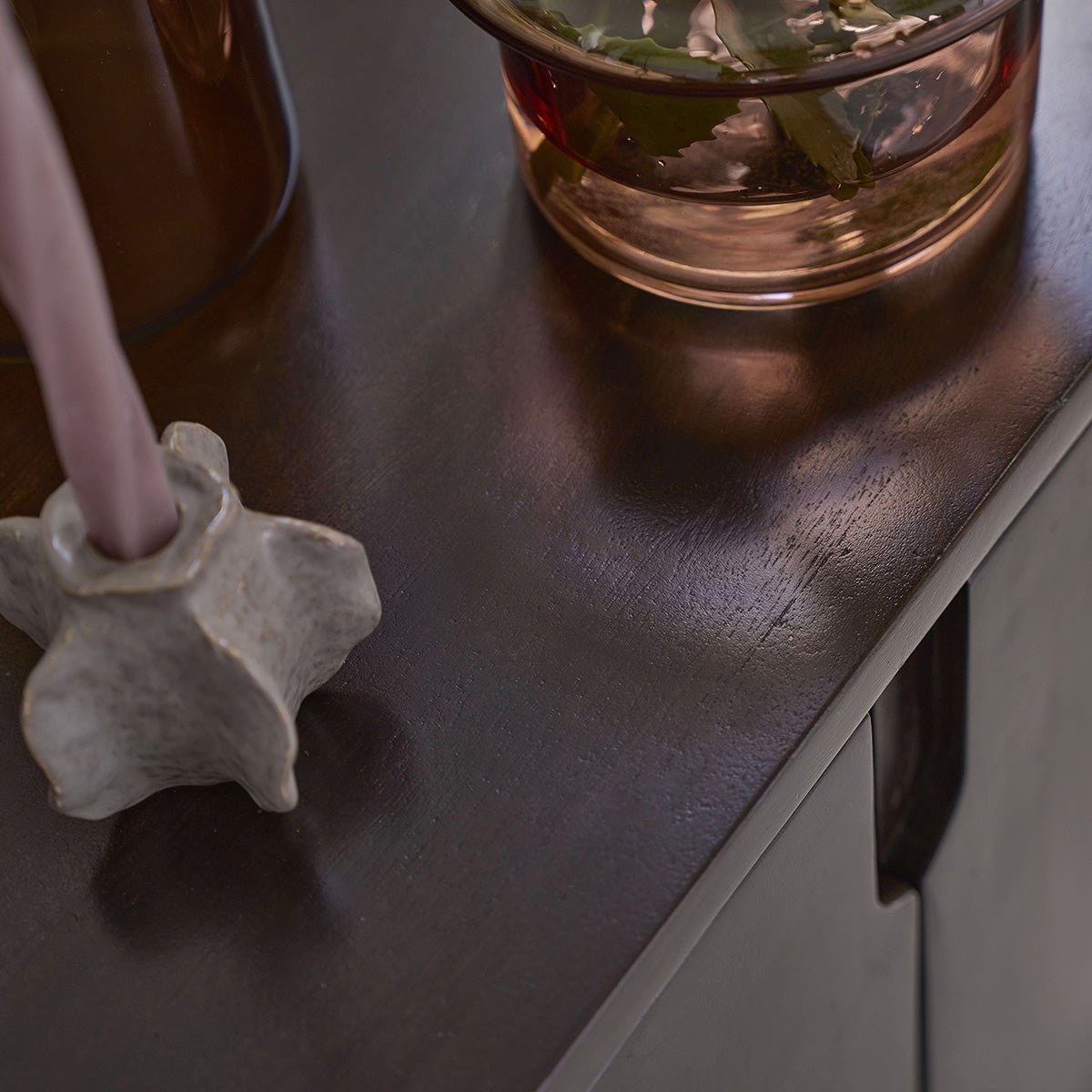 Buffet 4 portes en manguier massif 120 cm LAZARE couleur unique, BERAH GETAH