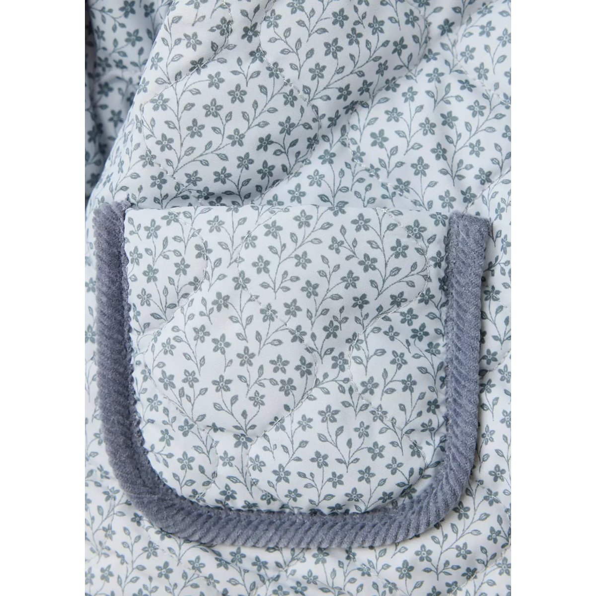 Veste matelassée à fleurs bleu, MANGO BABY