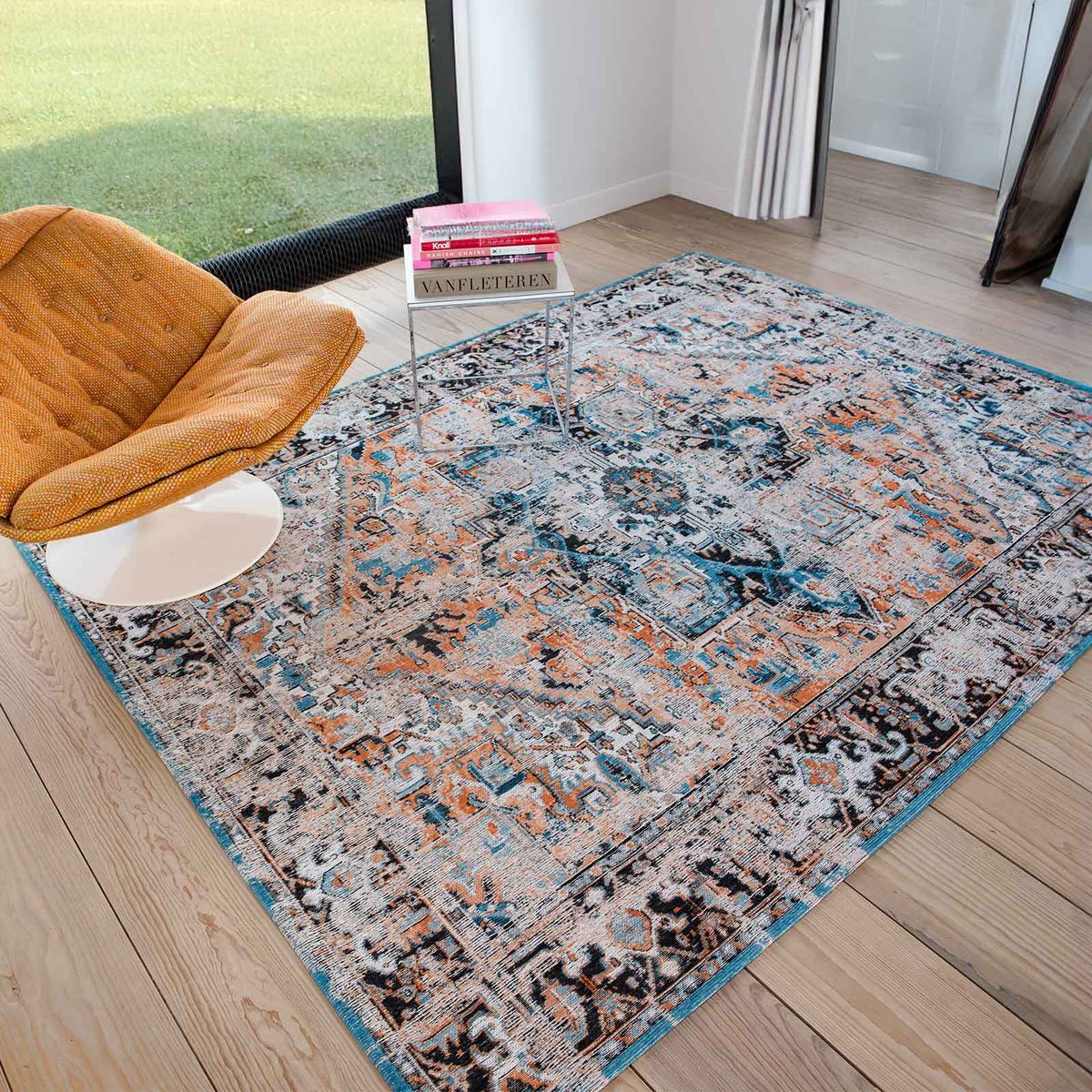 Tapis intérieur/extérieur tissé plat RESAY rose, NOVATREND