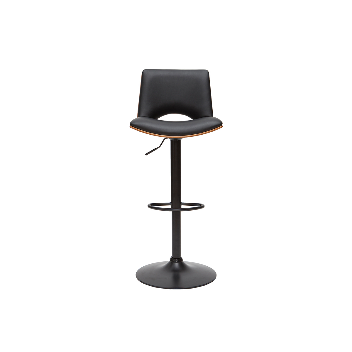 Tabouret de bar design réglable PANACH noyer / noir, MILIBOO