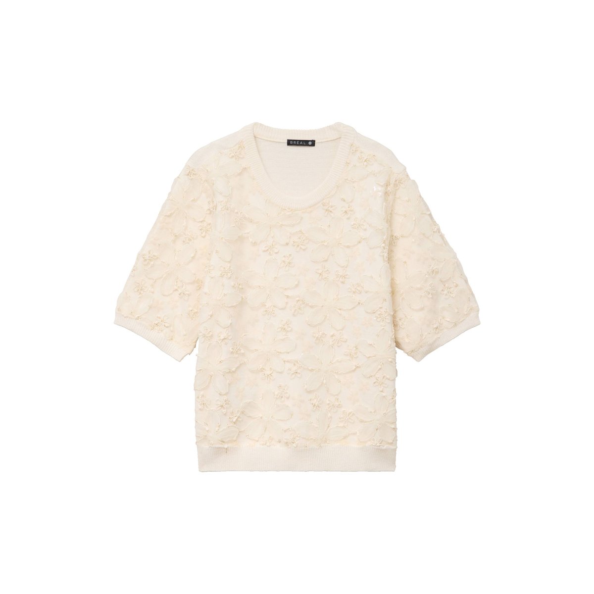 Pull col rond ecru, BREAL