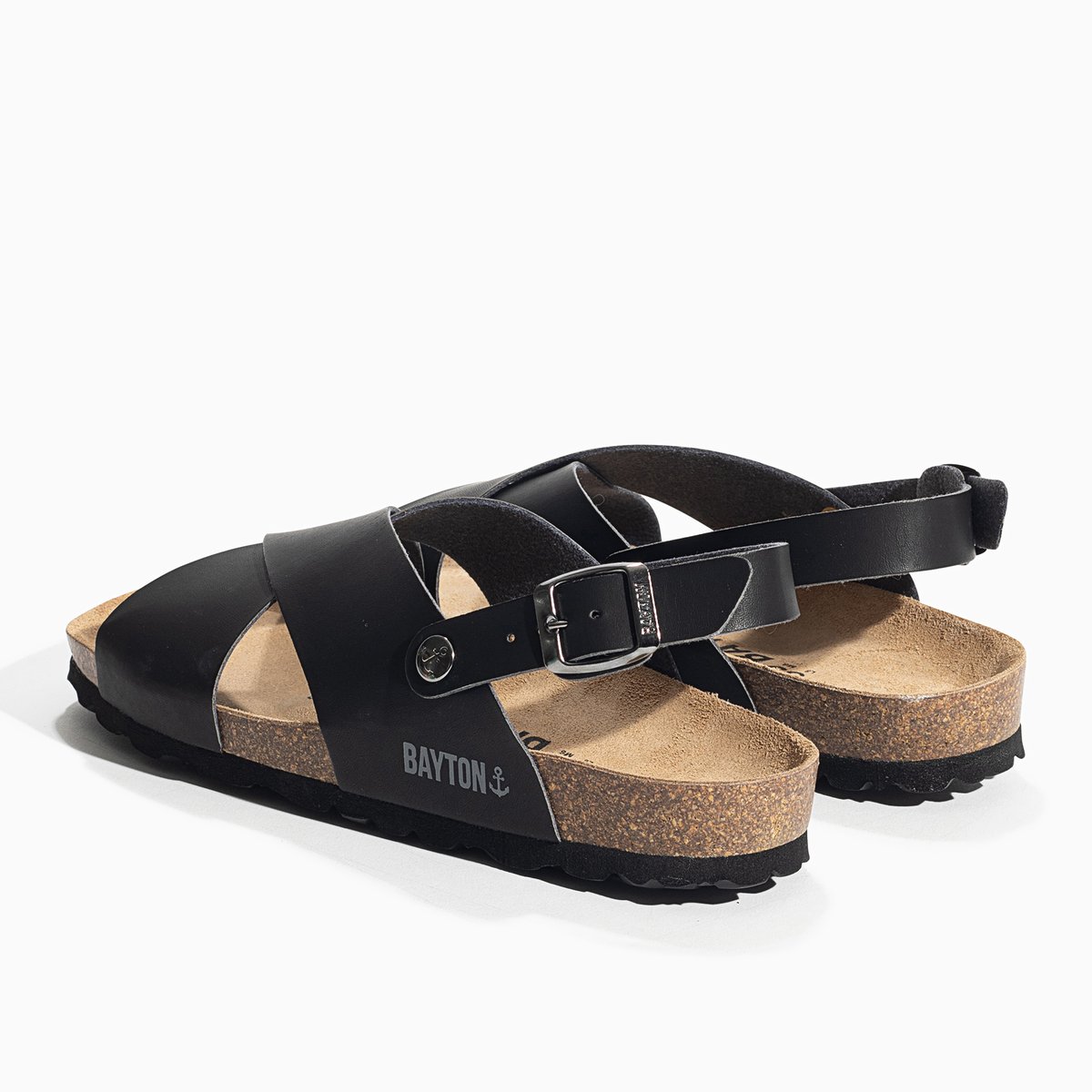 Sandales TWEED noir, BAYTON