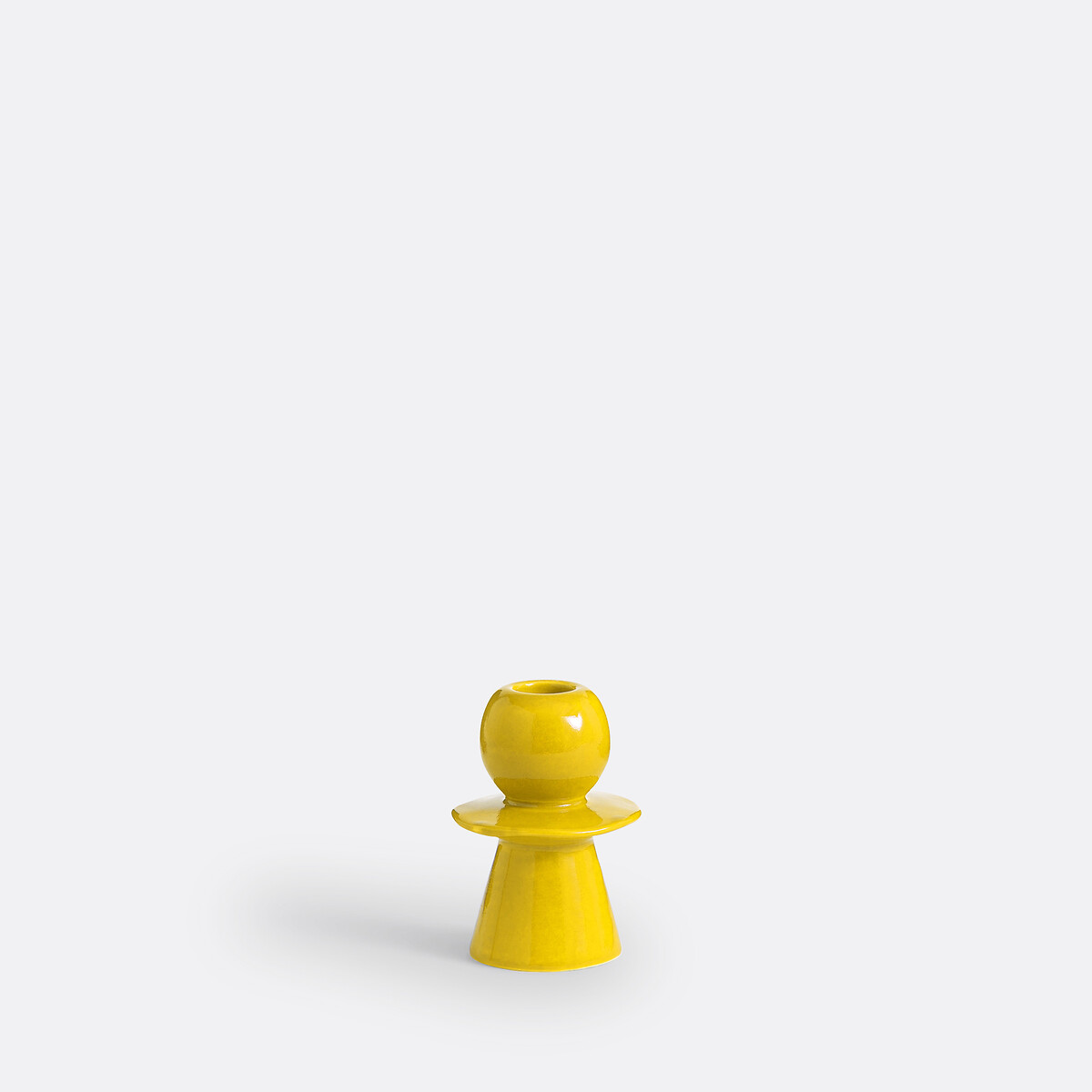 Greta 10cm High Ceramic Candlestick yellow, LA REDOUTE INTERIEURS