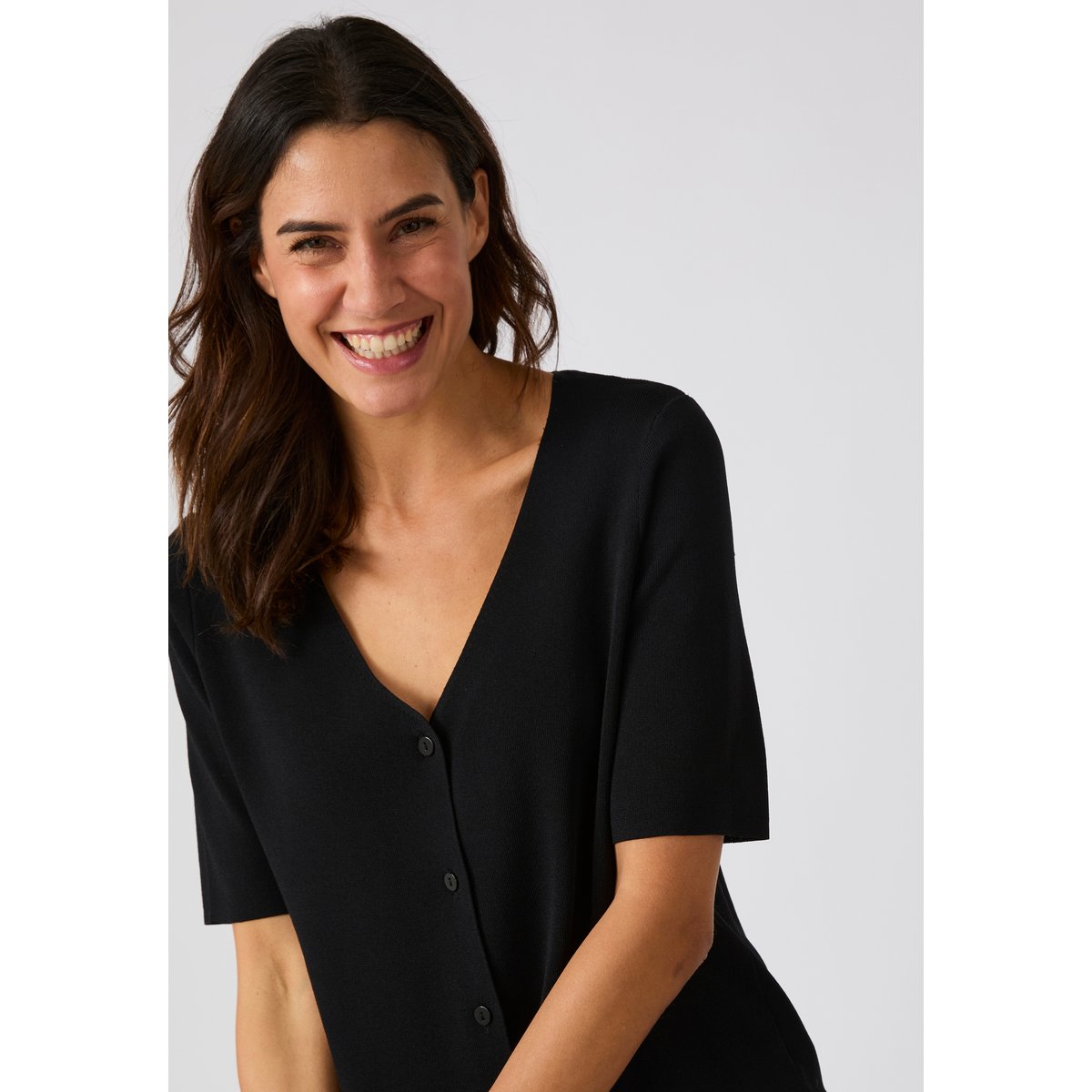 Gilet maille élégant noir, DAMART