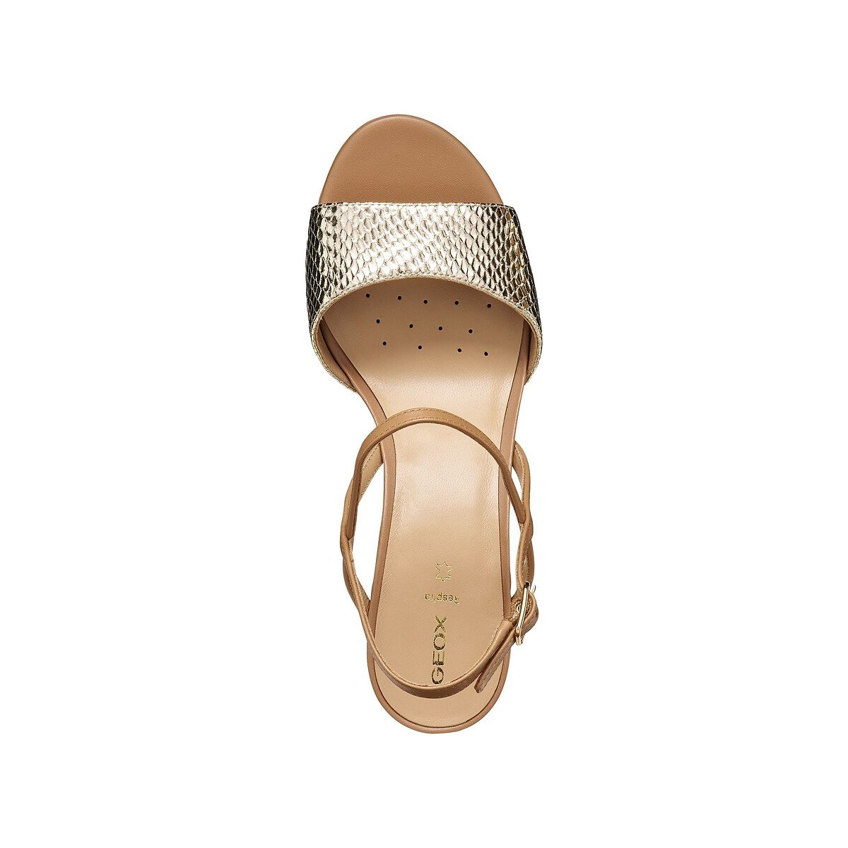 Sandalias de tacón VIRNILISA 65 beige/dorado, GEOX