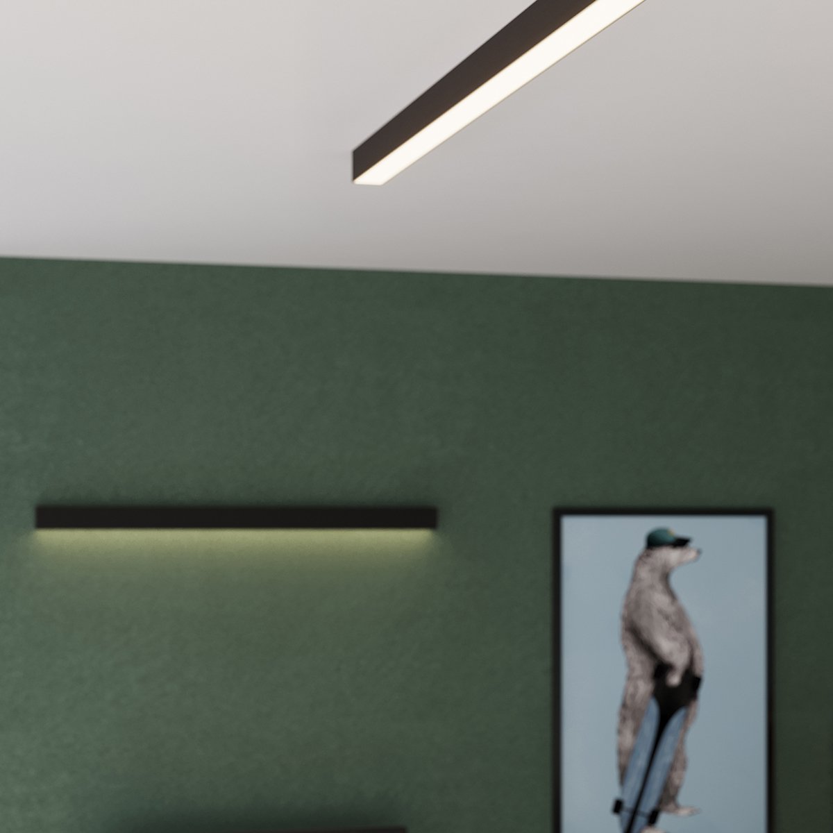 Plafonnier Aluminium Noir LED 1 Pinne noir, EDEN