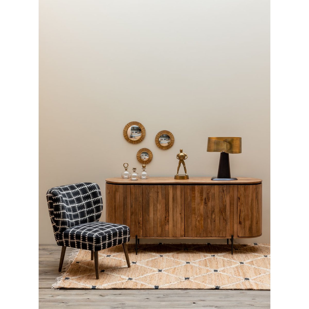 Buffet en bois foncé PORTES bois fonce, CHEHOMA