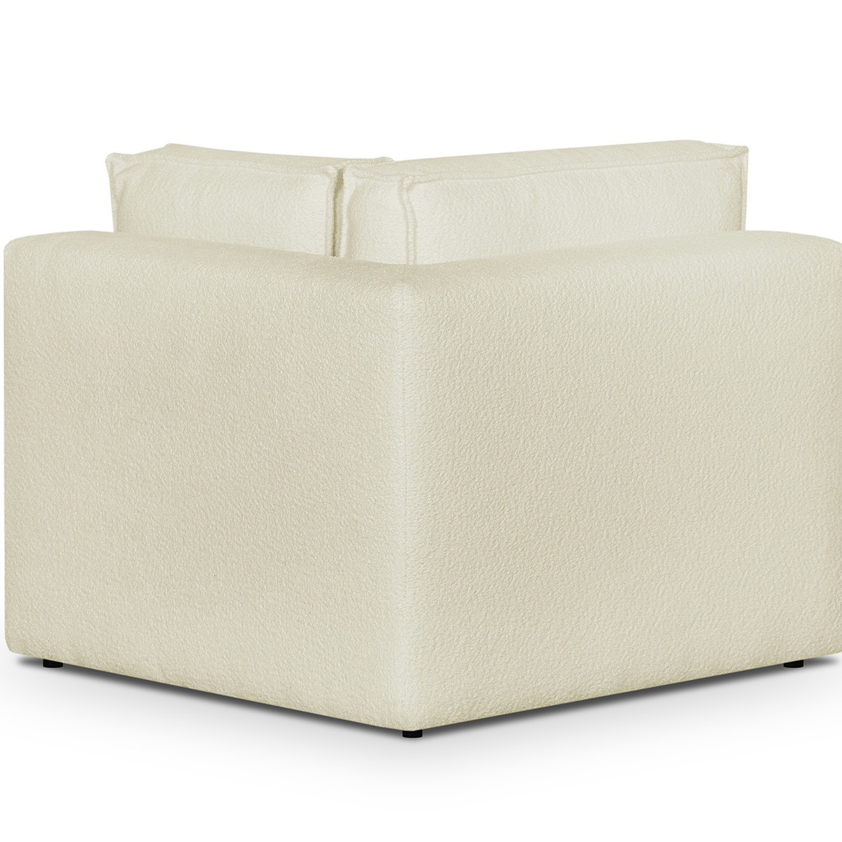 Canapé d'angle droit convertible 8 places en tissu bouclé - HARPER MOD ecru, HOMIFAB