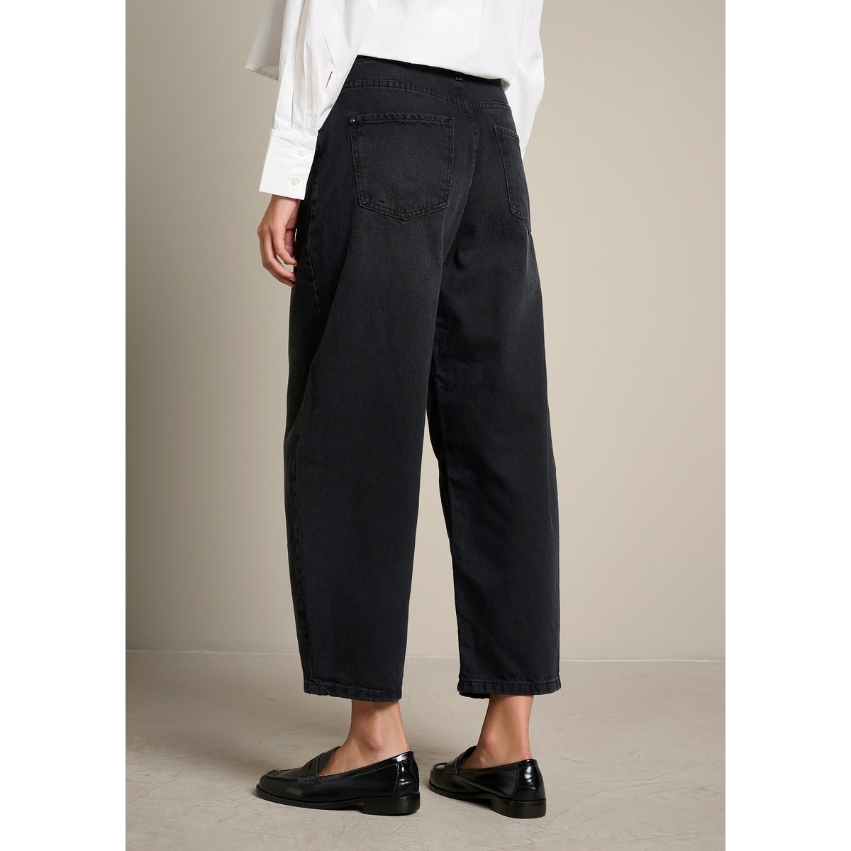 Jean barrel taille classique black, LOLALIZA