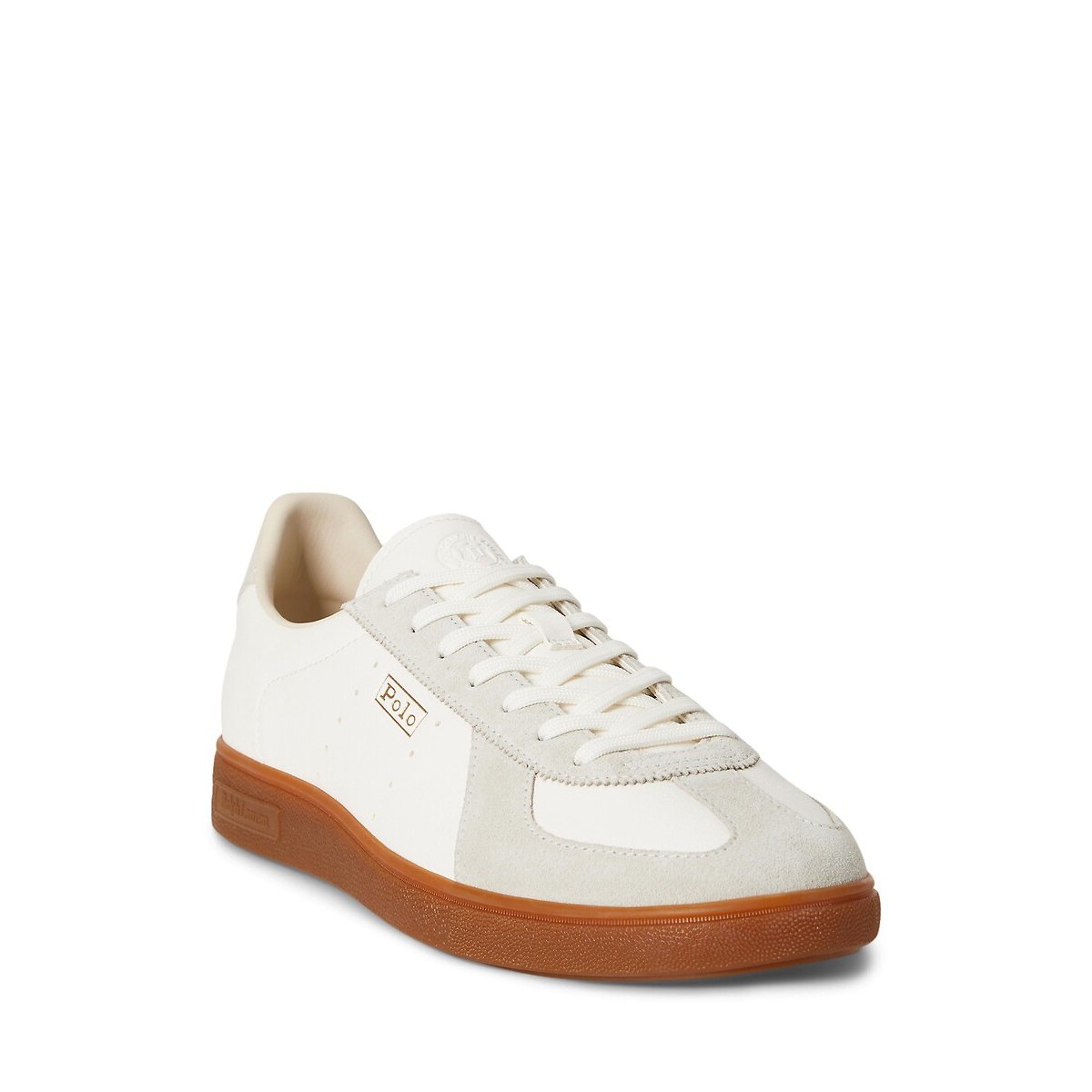 Scarpe da ginnastica in pelle BEDFORD bianco/grigio, POLO RALPH LAUREN