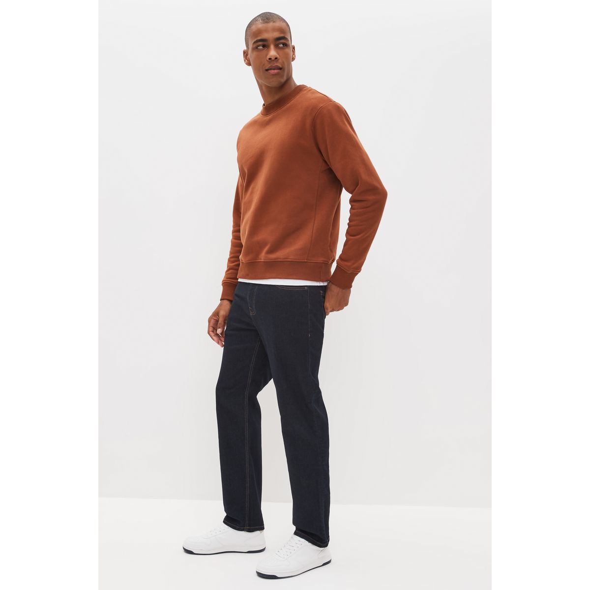 Jean stretch coloré coupe droite bleu, NEXT