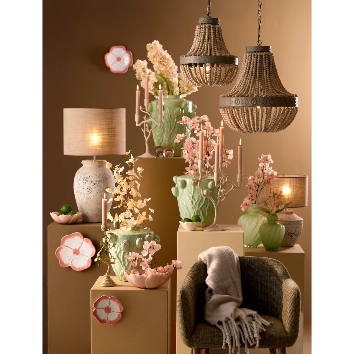 Base De La Lampe Céramique TOBA gris antique, LIGHT & LIVING