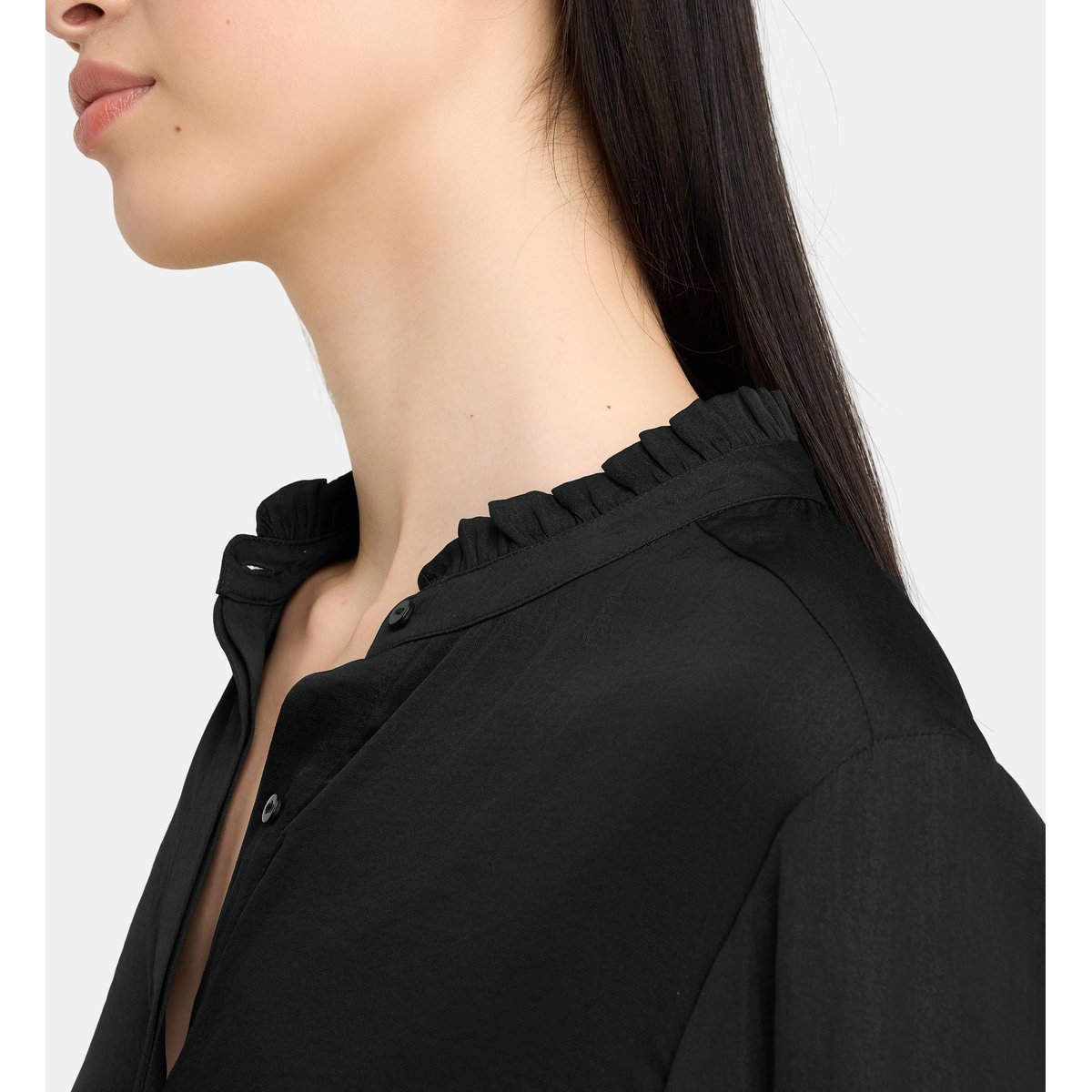 Chemise fluide detroit satl satinée noir, GALERIES LAFAYETTE