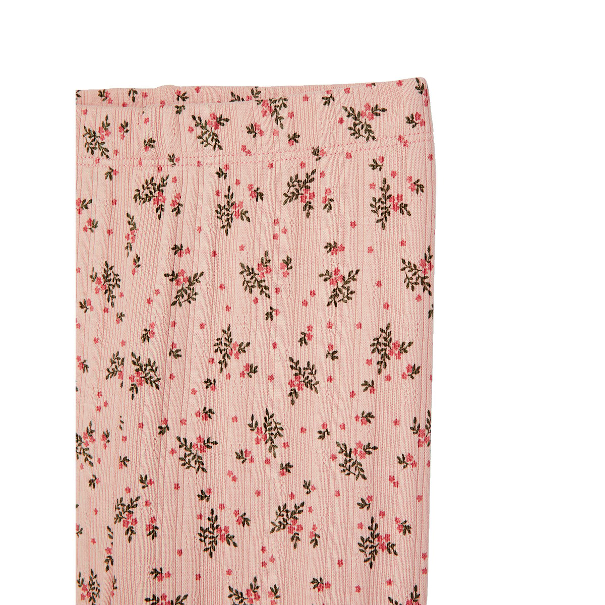 Legging à fleurs maille pointelle rose poudré, VERTBAUDET