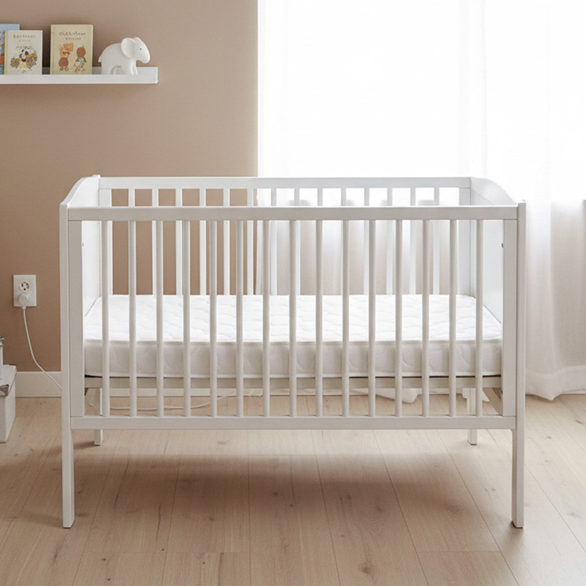 Matelas Mousse Baby Bamboo 70x140 cm blanc, MINEA