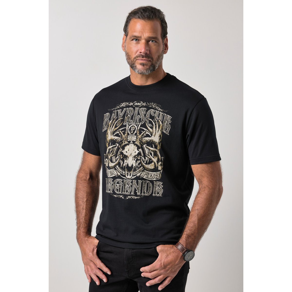 T-shirt d’inspiration bavaroise noir, JP1880