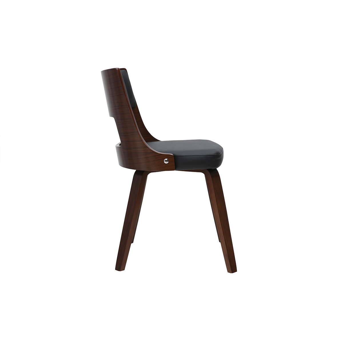 Chaise scandinave blanc et bois clair GARBO noir, MILIBOO
