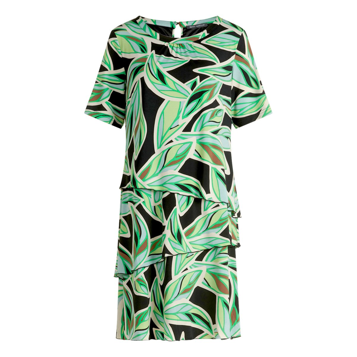 Robe à volants manches courtes green/cream, BETTY BARCLAY