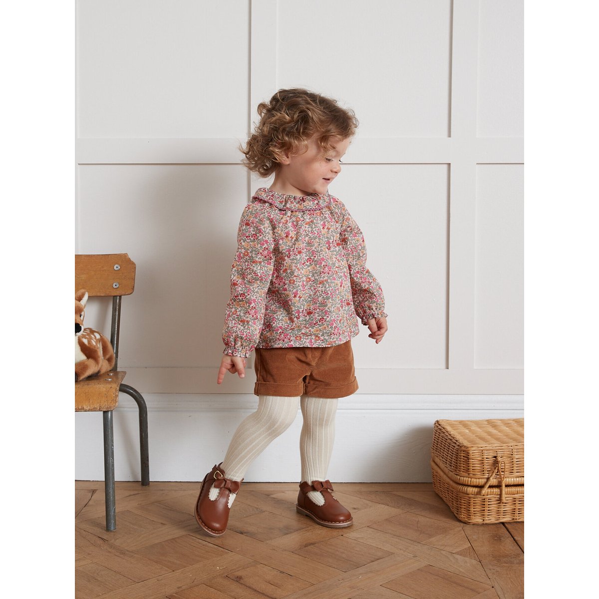 Salomés avec noeud en cuir cognac, CYRILLUS