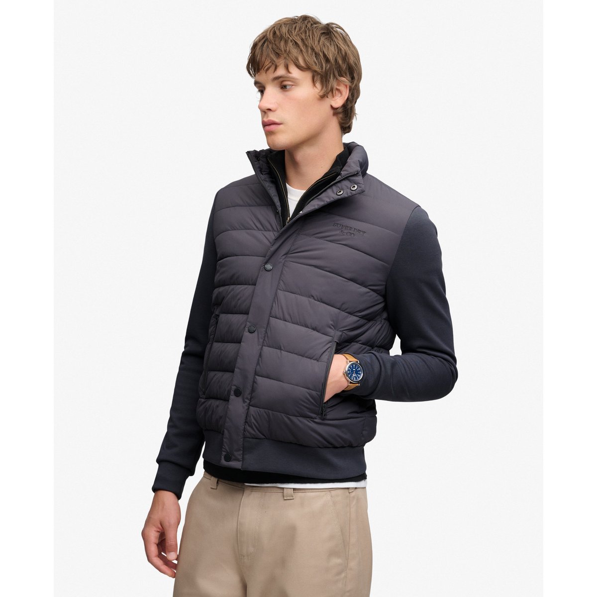 Veste Hybride Interlock anthracite, SUPERDRY