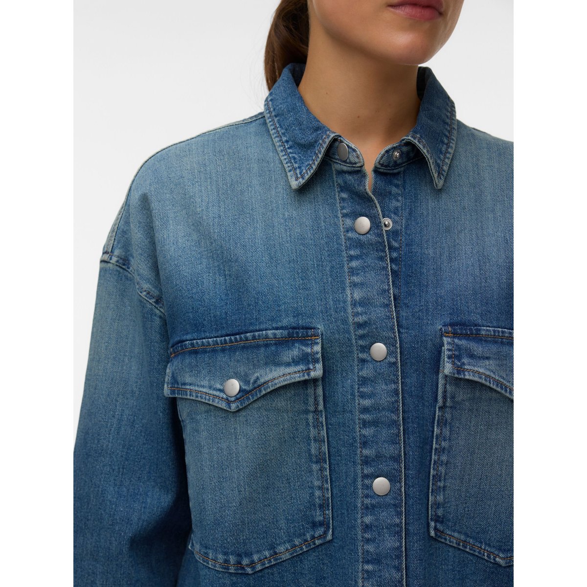 Chemise En Denim medium blue denim, VERO MODA