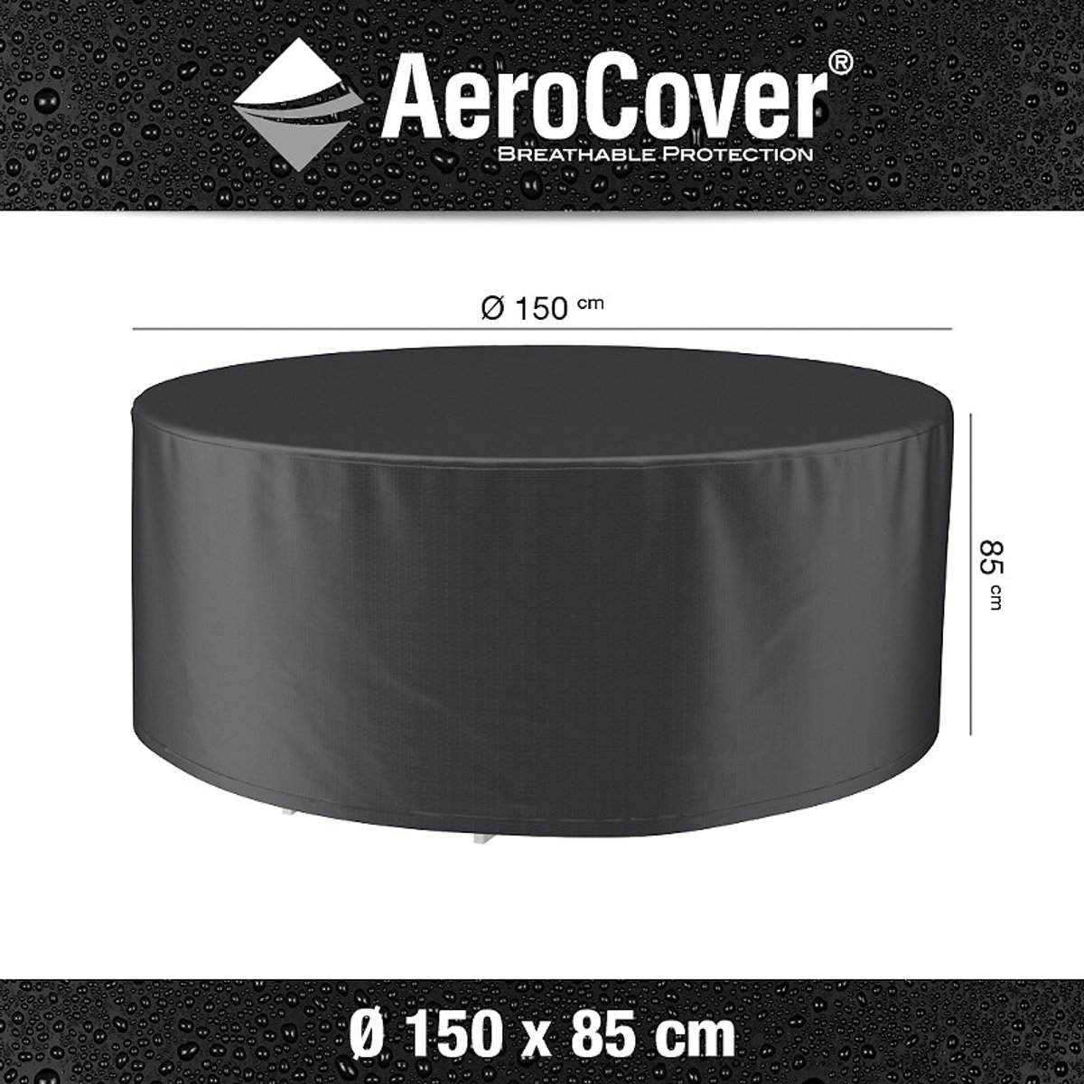 Garden Set Round Cover 150x85cm grey, AEROCOVER