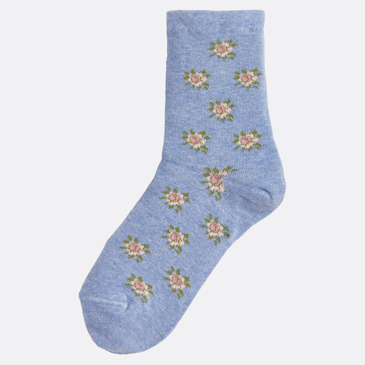 Pair of Floral Print Socks print/blue background, LA REDOUTE COLLECTIONS