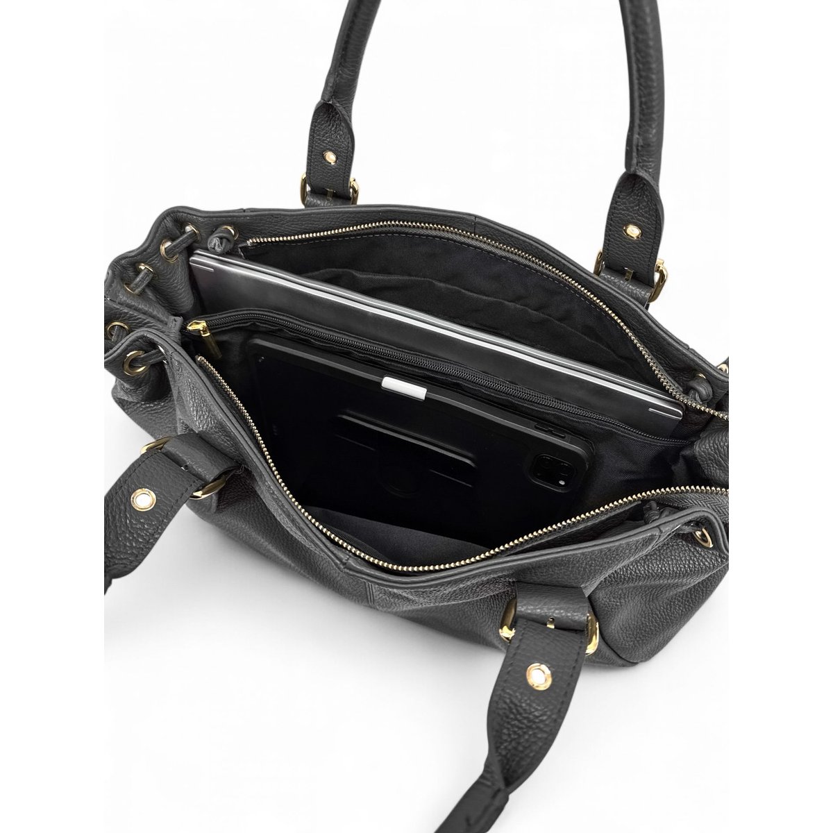 Sac bowling en cuir grainé PRINCESSE XL noir, OH MY BAG