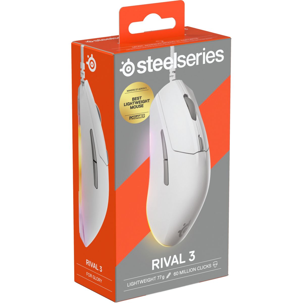 Souris Gamer Filaire Rival 3 Gen 2 Blanche couleur unique, STEELSERIES