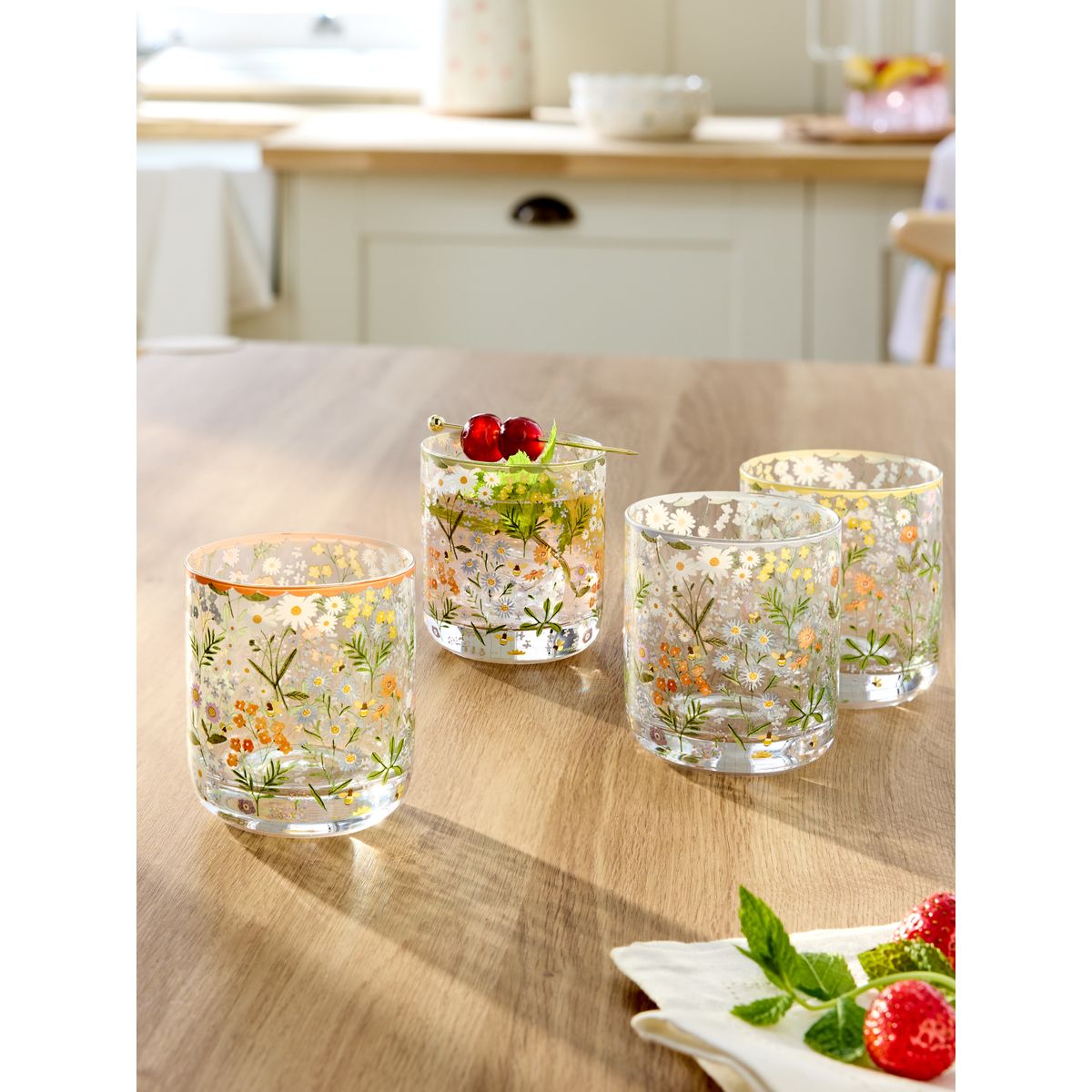 Verre à fleurs maisie, lot de 4 multi-couleurs, NEXT