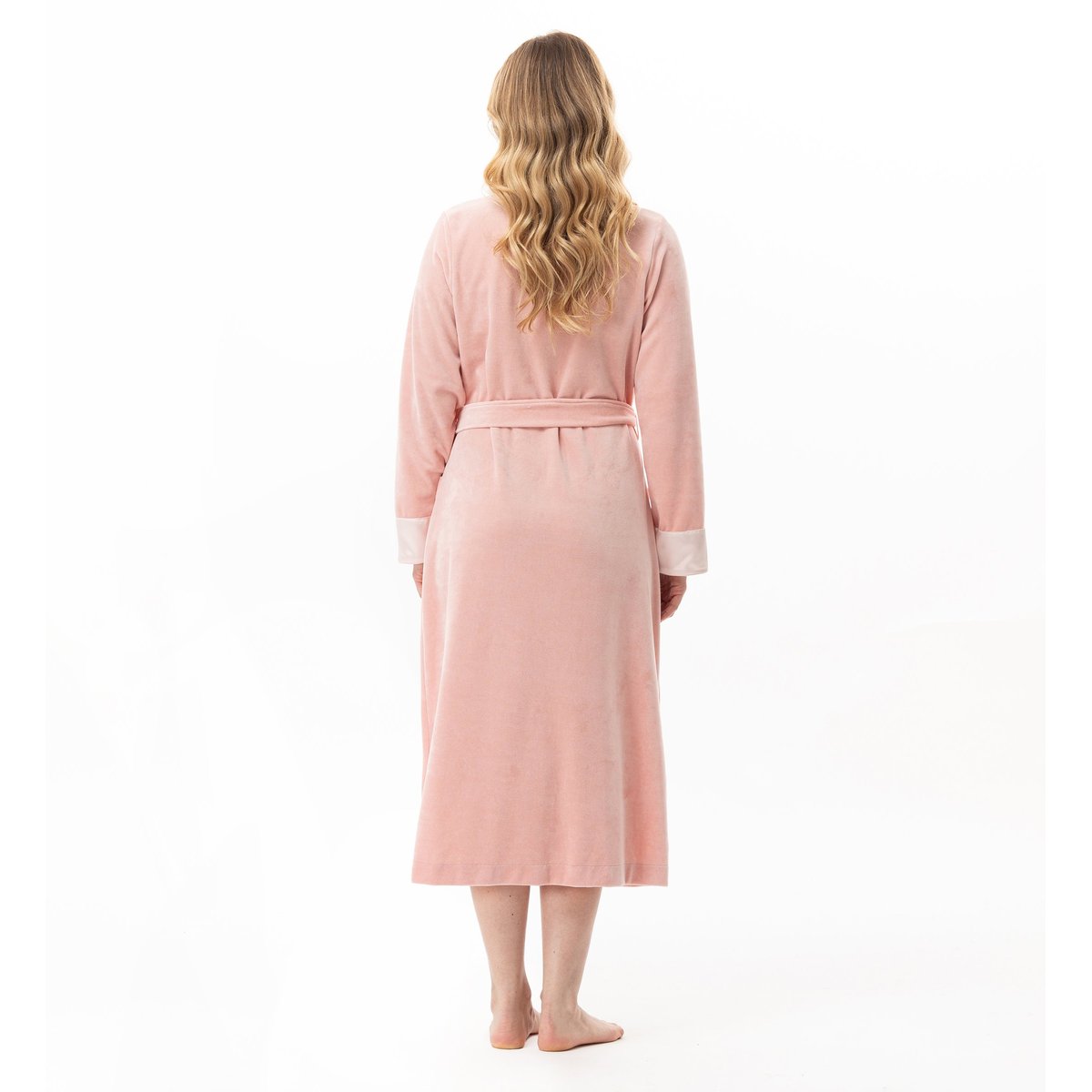 Peignoir croisé en velours ESSENTIEL H67A rose, LE CHAT