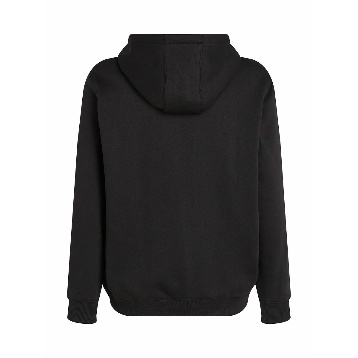 Felpa con cappuccio e zip in tessuto spazzolato nero , TOMMY JEANS