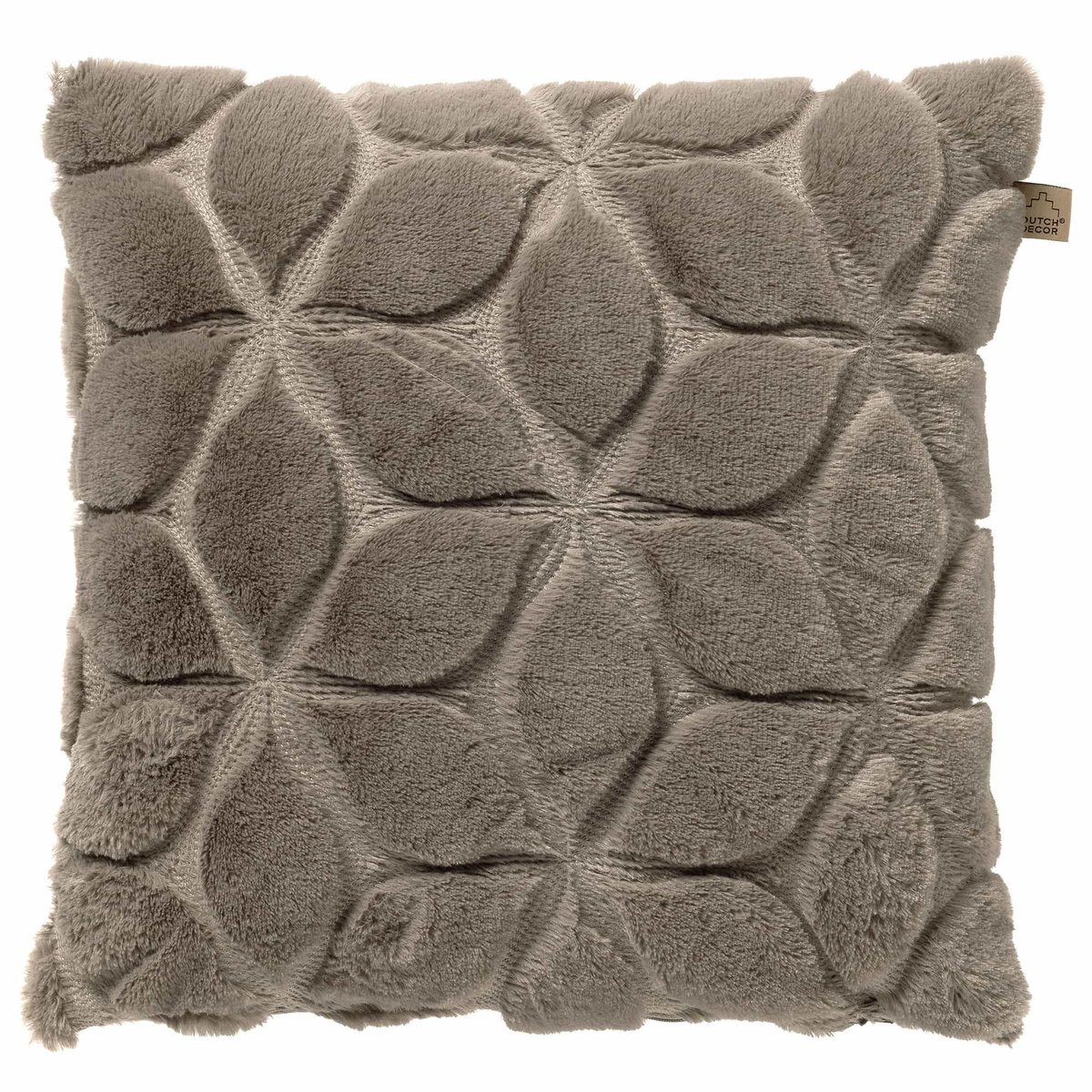 Housse de coussin Quinn taupe, DUTCH DECOR
