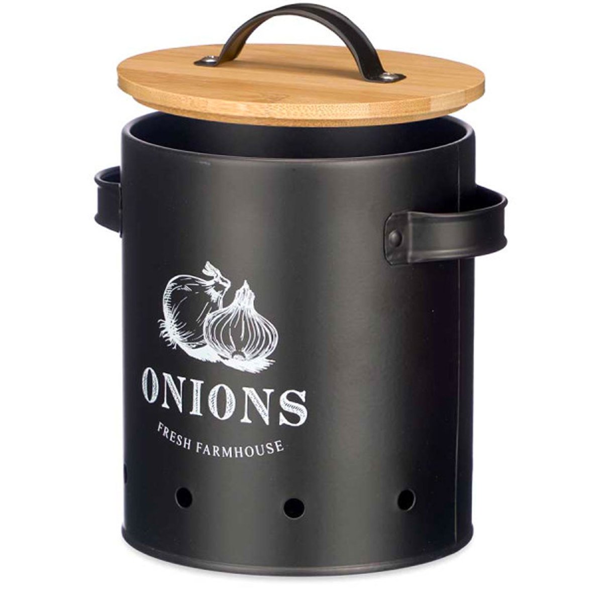 Boîte à oignons en métal noir 14x17.5x20cm noir, WADIGA