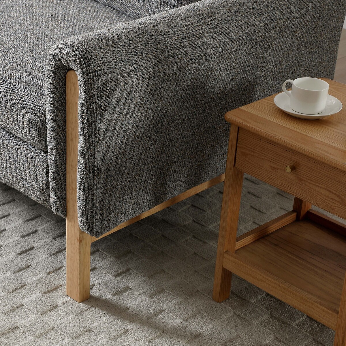 Quincy Textured Weave Click-Clack Sofa Bed grey, SO'HOME