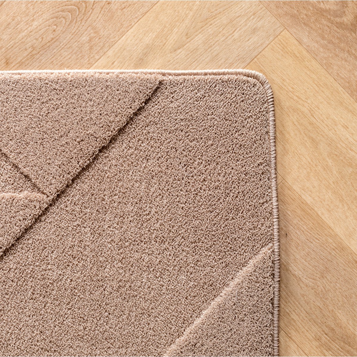 Tapis de salon à relief motif géométrique LENNY beige, NAZAR RUGS
