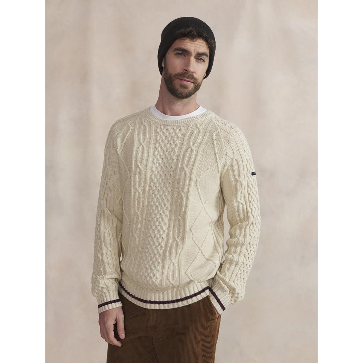 Pull encolure ronde MAIKORON beige, TBS