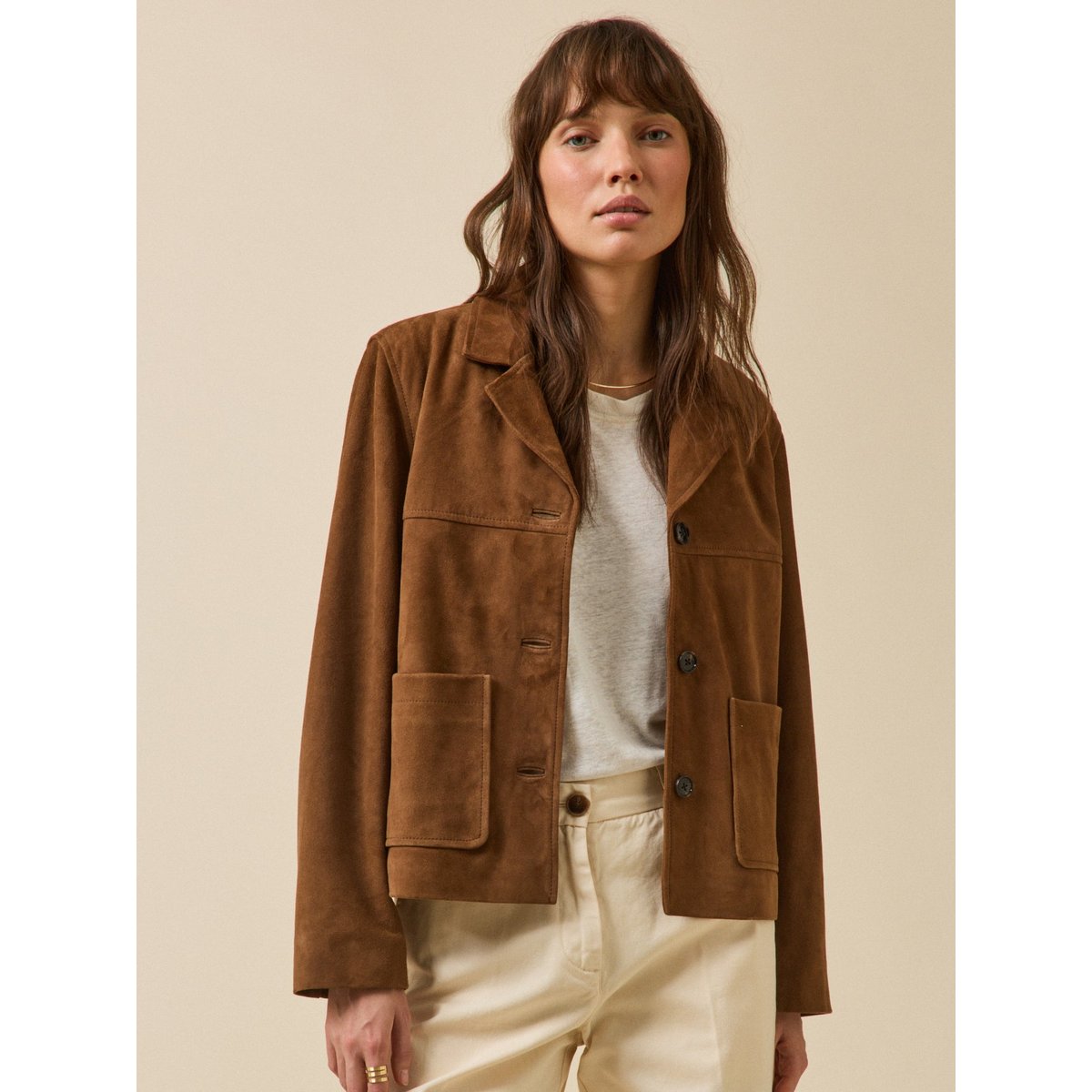 Veste cuir marron, CYRILLUS