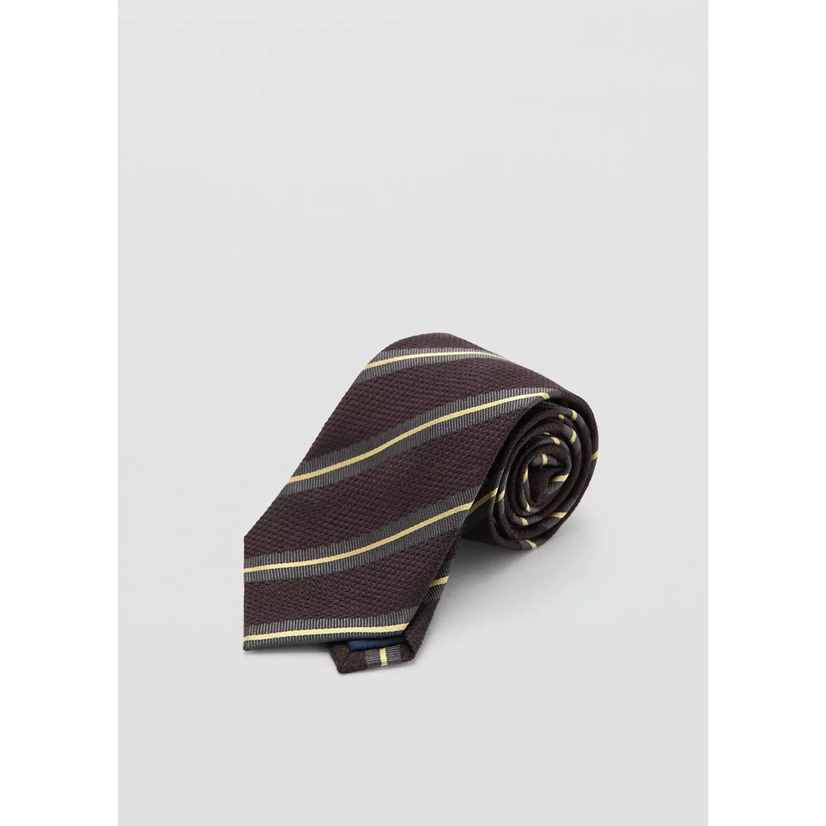 Cravate rayures combinées marron, MANGO MAN
